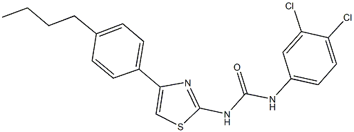 N-[4-(4-butylphenyl)-1,3-thiazol-2-yl]-N'-(3,4-dichlorophenyl)urea Struktur