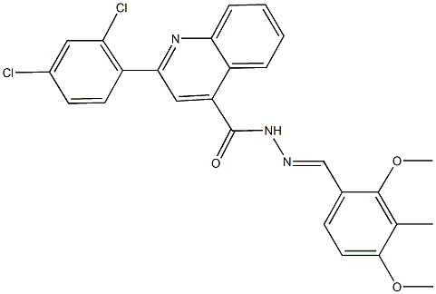 2-(2,4-dichlorophenyl)-N'-(2,4-dimethoxy-3-methylbenzylidene)-4-quinolinecarbohydrazide Struktur