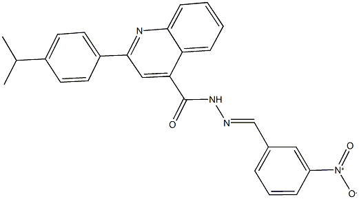 N'-{3-nitrobenzylidene}-2-(4-isopropylphenyl)-4-quinolinecarbohydrazide Struktur