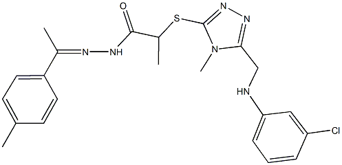 2-({5-[(3-chloroanilino)methyl]-4-methyl-4H-1,2,4-triazol-3-yl}sulfanyl)-N'-[1-(4-methylphenyl)ethylidene]propanohydrazide Struktur