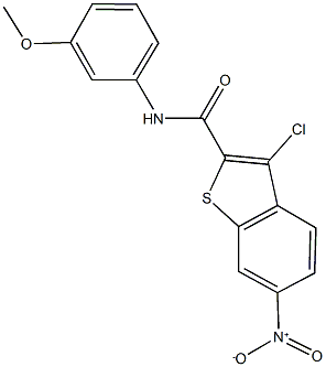 3-chloro-6-nitro-N-(3-methoxyphenyl)-1-benzothiophene-2-carboxamide Struktur