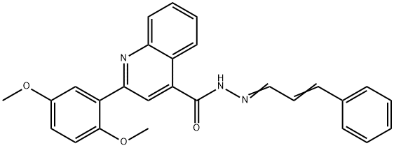 2-(2,5-dimethoxyphenyl)-N'-(3-phenyl-2-propenylidene)-4-quinolinecarbohydrazide Struktur