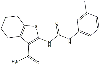 2-[(3-toluidinocarbonyl)amino]-4,5,6,7-tetrahydro-1-benzothiophene-3-carboxamide Struktur