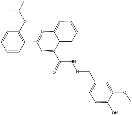 N'-(4-hydroxy-3-methoxybenzylidene)-2-(2-isopropoxyphenyl)-4-quinolinecarbohydrazide Struktur