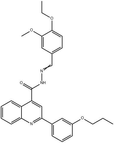 N'-(4-ethoxy-3-methoxybenzylidene)-2-(3-propoxyphenyl)-4-quinolinecarbohydrazide Struktur