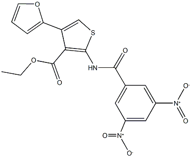 ethyl 2-({3,5-dinitrobenzoyl}amino)-4-(2-furyl)-3-thiophenecarboxylate Struktur