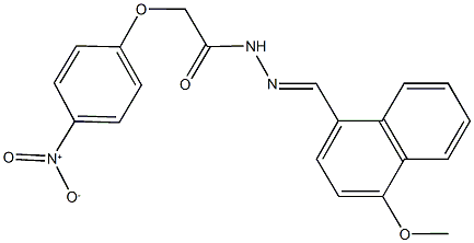 2-{4-nitrophenoxy}-N'-[(4-methoxy-1-naphthyl)methylene]acetohydrazide Struktur