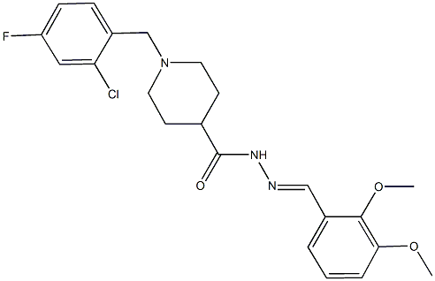 1-(2-chloro-4-fluorobenzyl)-N'-(2,3-dimethoxybenzylidene)-4-piperidinecarbohydrazide Struktur