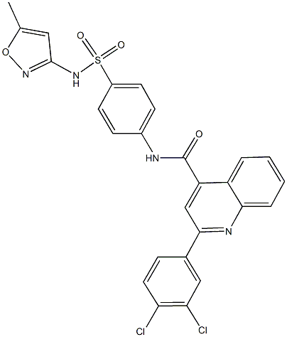 2-(3,4-dichlorophenyl)-N-(4-{[(5-methyl-3-isoxazolyl)amino]sulfonyl}phenyl)-4-quinolinecarboxamide Struktur