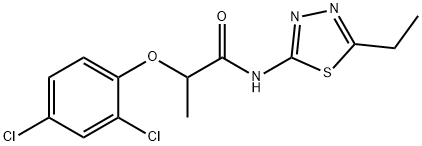 2-(2,4-dichlorophenoxy)-N-(5-ethyl-1,3,4-thiadiazol-2-yl)propanamide Struktur