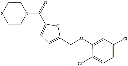 2,5-dichlorophenyl [5-(4-thiomorpholinylcarbonyl)-2-furyl]methyl ether Struktur