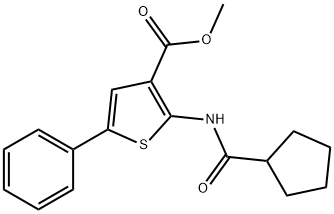 methyl 2-[(cyclopentylcarbonyl)amino]-5-phenylthiophene-3-carboxylate Struktur