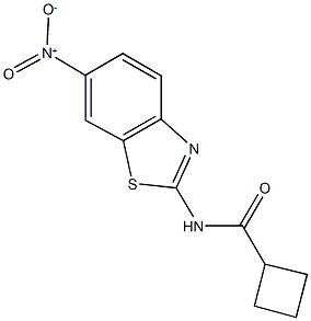 N-{6-nitro-1,3-benzothiazol-2-yl}cyclobutanecarboxamide Struktur