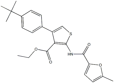 ethyl 4-(4-tert-butylphenyl)-2-[(5-methyl-2-furoyl)amino]-3-thiophenecarboxylate Struktur