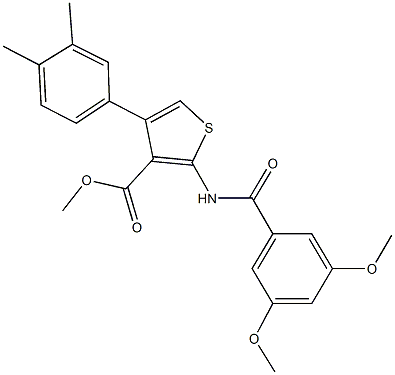 methyl 2-[(3,5-dimethoxybenzoyl)amino]-4-(3,4-dimethylphenyl)thiophene-3-carboxylate Struktur