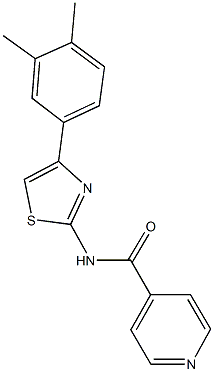 N-[4-(3,4-dimethylphenyl)-1,3-thiazol-2-yl]isonicotinamide Struktur