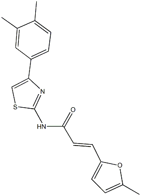 N-[4-(3,4-dimethylphenyl)-1,3-thiazol-2-yl]-3-(5-methyl-2-furyl)acrylamide Struktur