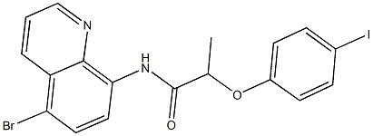 N-(5-bromo-8-quinolinyl)-2-(4-iodophenoxy)propanamide Struktur