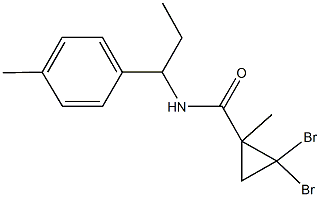 2,2-dibromo-1-methyl-N-[1-(4-methylphenyl)propyl]cyclopropanecarboxamide Struktur