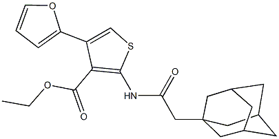 ethyl 2-[(1-adamantylacetyl)amino]-4-(2-furyl)thiophene-3-carboxylate Struktur