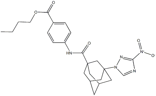 butyl 4-{[(3-{3-nitro-1H-1,2,4-triazol-1-yl}-1-adamantyl)carbonyl]amino}benzoate Struktur