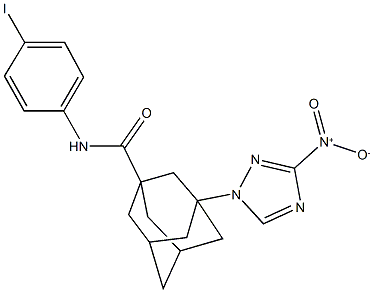 3-{3-nitro-1H-1,2,4-triazol-1-yl}-N-(4-iodophenyl)-1-adamantanecarboxamide Struktur