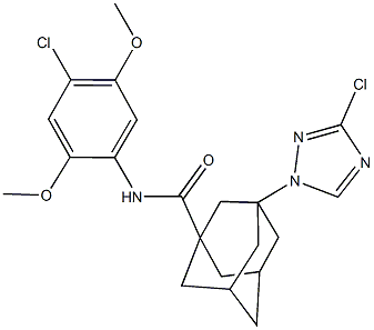 N-(4-chloro-2,5-dimethoxyphenyl)-3-(3-chloro-1H-1,2,4-triazol-1-yl)-1-adamantanecarboxamide Struktur