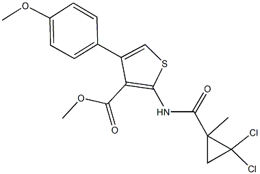 methyl 2-{[(2,2-dichloro-1-methylcyclopropyl)carbonyl]amino}-4-(4-methoxyphenyl)thiophene-3-carboxylate Struktur