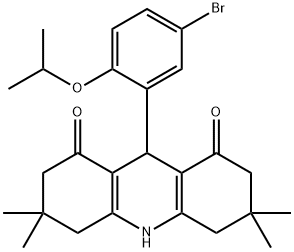 9-(5-bromo-2-isopropoxyphenyl)-3,3,6,6-tetramethyl-3,4,6,7,9,10-hexahydroacridine-1,8(2H,5H)-dione Struktur