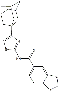 N-[4-(1-adamantyl)-1,3-thiazol-2-yl]-1,3-benzodioxole-5-carboxamide Struktur