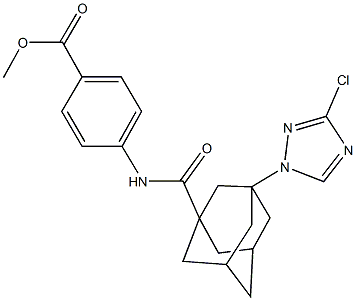 methyl 4-({[3-(3-chloro-1H-1,2,4-triazol-1-yl)-1-adamantyl]carbonyl}amino)benzoate Struktur