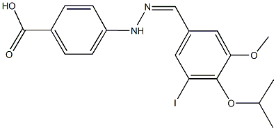 4-[2-(3-iodo-4-isopropoxy-5-methoxybenzylidene)hydrazino]benzoic acid Struktur