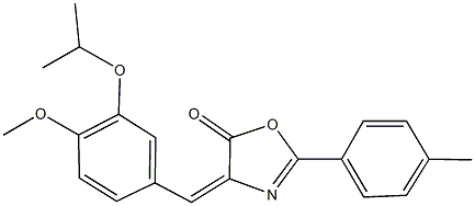 4-(3-isopropoxy-4-methoxybenzylidene)-2-(4-methylphenyl)-1,3-oxazol-5(4H)-one Struktur