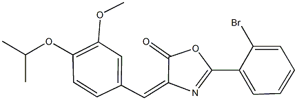 2-(2-bromophenyl)-4-(4-isopropoxy-3-methoxybenzylidene)-1,3-oxazol-5(4H)-one Struktur