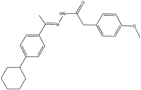 N'-[1-(4-cyclohexylphenyl)ethylidene]-2-(4-methoxyphenyl)acetohydrazide Struktur