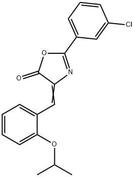 2-(3-chlorophenyl)-4-(2-isopropoxybenzylidene)-1,3-oxazol-5(4H)-one Struktur