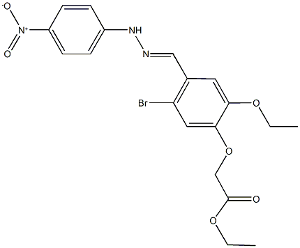 ethyl [5-bromo-2-ethoxy-4-(2-{4-nitrophenyl}carbohydrazonoyl)phenoxy]acetate Struktur