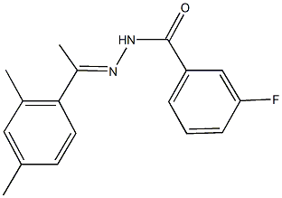 N'-[1-(2,4-dimethylphenyl)ethylidene]-3-fluorobenzohydrazide Struktur