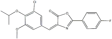 4-(3-chloro-4-isopropoxy-5-methoxybenzylidene)-2-(4-fluorophenyl)-1,3-oxazol-5(4H)-one Struktur