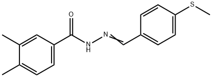 3,4-dimethyl-N'-[4-(methylsulfanyl)benzylidene]benzohydrazide Struktur