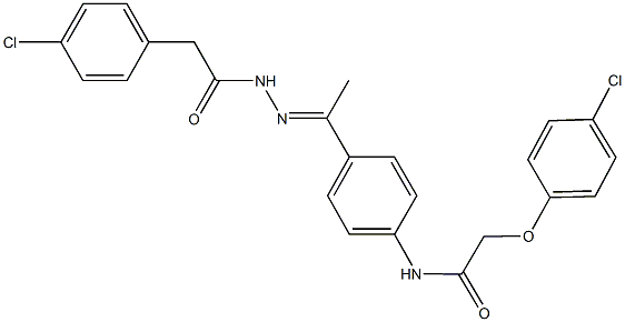 2-(4-chlorophenoxy)-N-(4-{N-[(4-chlorophenyl)acetyl]ethanehydrazonoyl}phenyl)acetamide Struktur