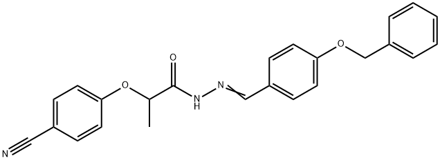 N'-[4-(benzyloxy)benzylidene]-2-(4-cyanophenoxy)propanohydrazide Struktur