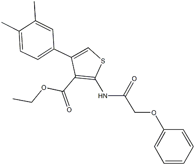 ethyl 4-(3,4-dimethylphenyl)-2-[(phenoxyacetyl)amino]thiophene-3-carboxylate Struktur