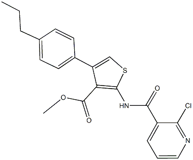 methyl 2-{[(2-chloropyridin-3-yl)carbonyl]amino}-4-(4-propylphenyl)thiophene-3-carboxylate Struktur