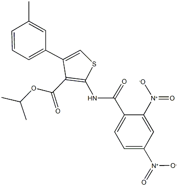 isopropyl 2-({2,4-bisnitrobenzoyl}amino)-4-(3-methylphenyl)thiophene-3-carboxylate Struktur