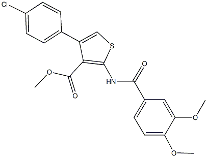 methyl 4-(4-chlorophenyl)-2-[(3,4-dimethoxybenzoyl)amino]-3-thiophenecarboxylate Struktur