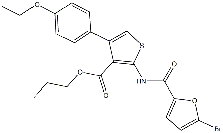 propyl 2-[(5-bromo-2-furoyl)amino]-4-(4-ethoxyphenyl)thiophene-3-carboxylate Struktur