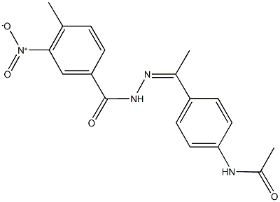 N-[4-(N-{3-nitro-4-methylbenzoyl}ethanehydrazonoyl)phenyl]acetamide Struktur