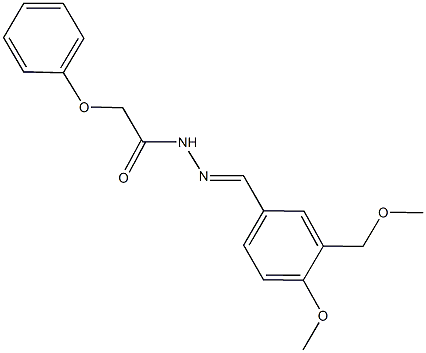 N'-[4-methoxy-3-(methoxymethyl)benzylidene]-2-phenoxyacetohydrazide Struktur