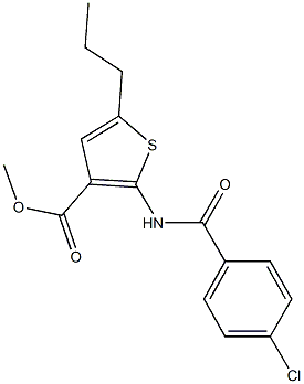 methyl 2-[(4-chlorobenzoyl)amino]-5-propylthiophene-3-carboxylate Struktur